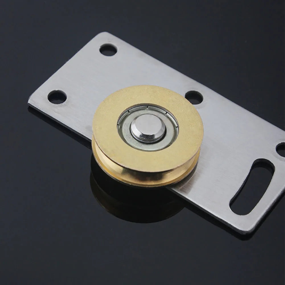 1pc Sliding Door Wheels Pulley Rollers 74x37mm Stainless Steel Furniture Hardware Wardrobe Sliding Door Adjustable Wheels