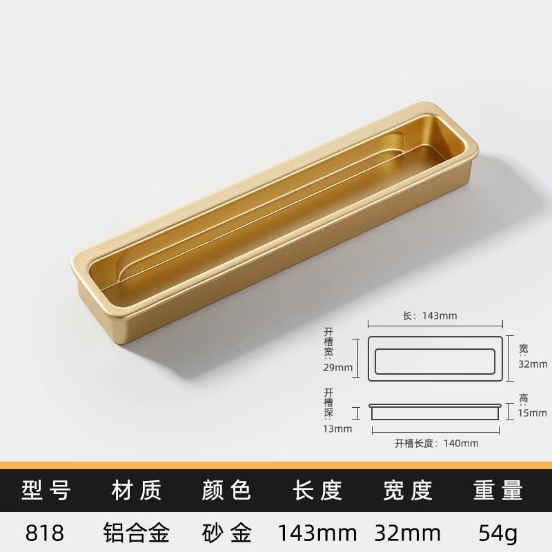 Simple modern drawer cabinet door shoe cabinet concealed built-in closet door slotted invisible sliding door handle