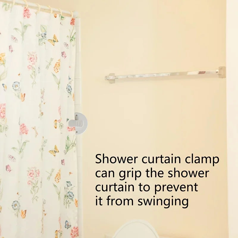 Shower Curtain Clips Shower Room Curtain  Adhesive Windproof Splash Clips Bathroom Curtain Weight Clip Windproof Splash Guard