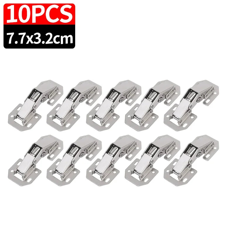 Cabinet Hinges With 2-10Pcs Set Screws No-Drilling Noiseless Hidden Cabinet 90 Degree Hinge Door Soft Close Furniture Hardware