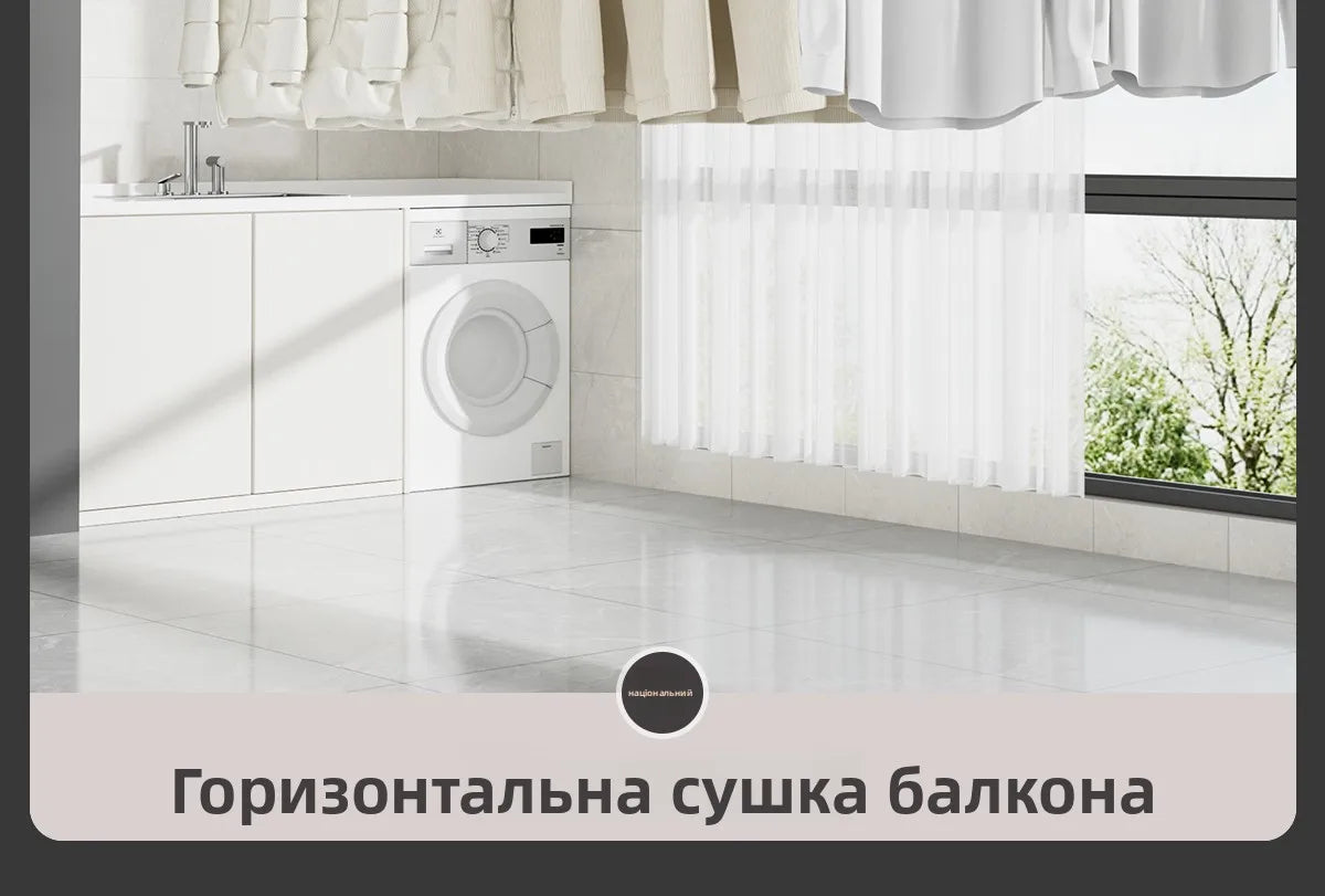 Retractable Clothes Drng Rods Wall Mounted Balcony Batoom Curtain Rods Wardrobe Clothes Hanger Rods No Drilling Required