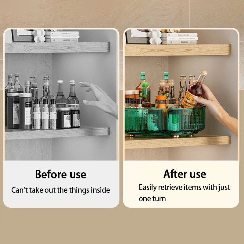 Rotating Spice Rack For Home Kitchens Multi-Functional Storage Tray For Seasoning Bottles And Jars, And Cosmetics