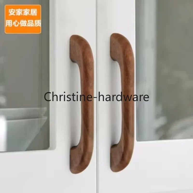 Simple Modern Wooden Cabinet Round Single-hole Handle Drawer Door Kitchen Shoe Cabinet Solid Wood Log Handle