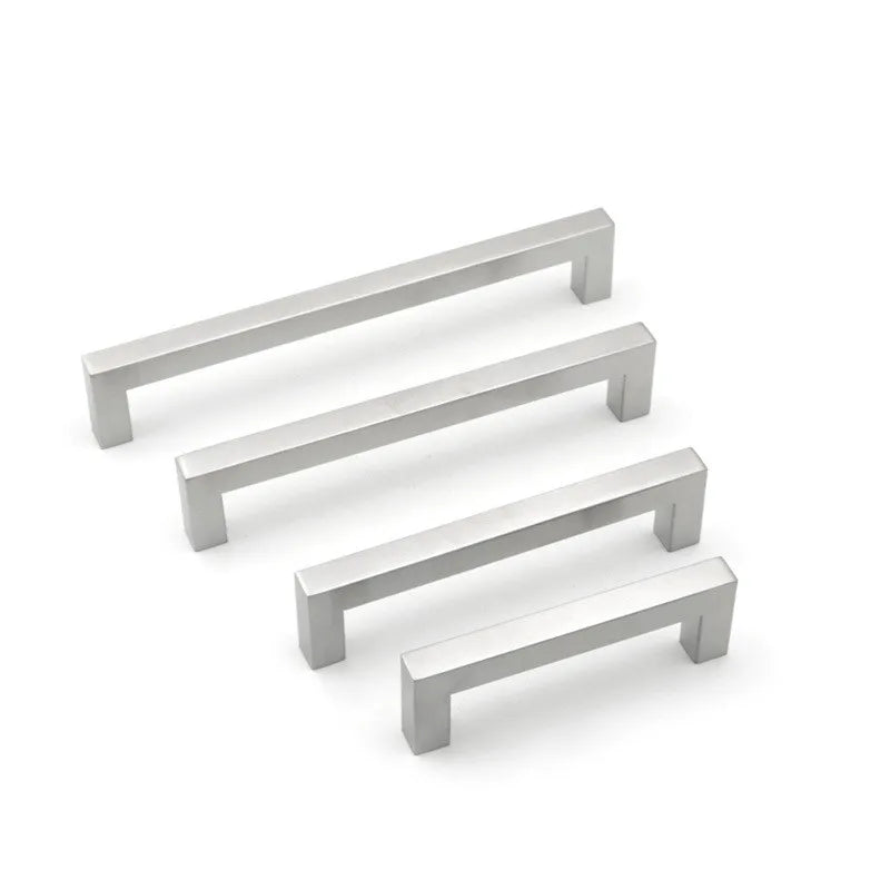 Modern Black Cabinet Handle Square Closet Drawer Cupboard Pulls Bathroom Cabinet Handles Furniture  Stainless Steel Door Knob