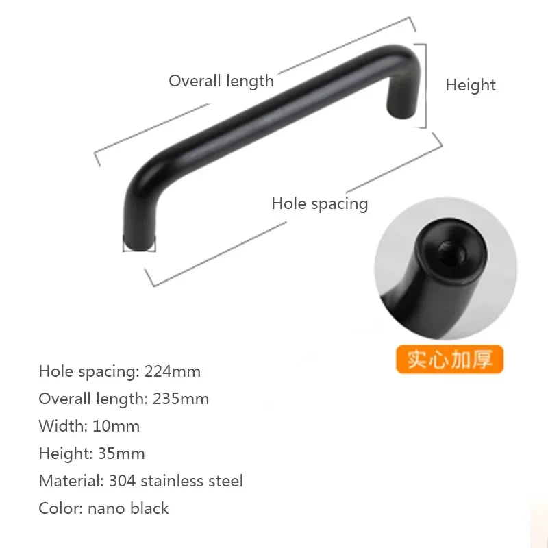 Modern Simple Wardrobe Door Handle, 304 Stainless Steel European Black Cabinet Single Hole Drawer Small Pull, Drawer Knob