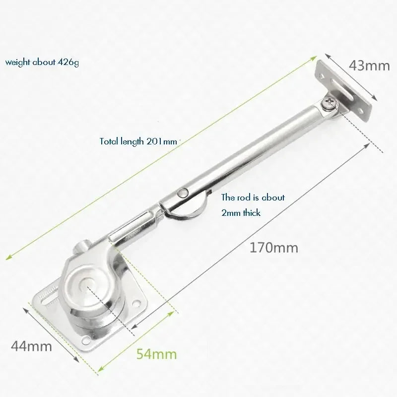 2PCS/Set Cabinet Lift Support Soft Close Hinges Gas Spring Lid Support Toy Box Hinges, Kitchen Cabinet Hinges Safety Lid Support