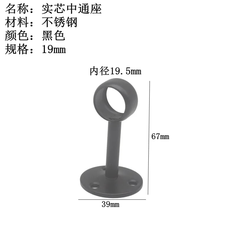 4Pcs 16/19/22/25/32mm Wardrobe Hanger Pipe Bracket Steel Flange Tube Holder for Clothes Curtain Rod Ceiling Fixed Support Clamps