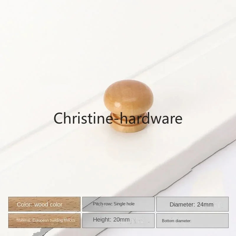 Simple Modern Wooden Cabinet Round Single-hole Handle Drawer Door Kitchen Shoe Cabinet Solid Wood Log Handle
