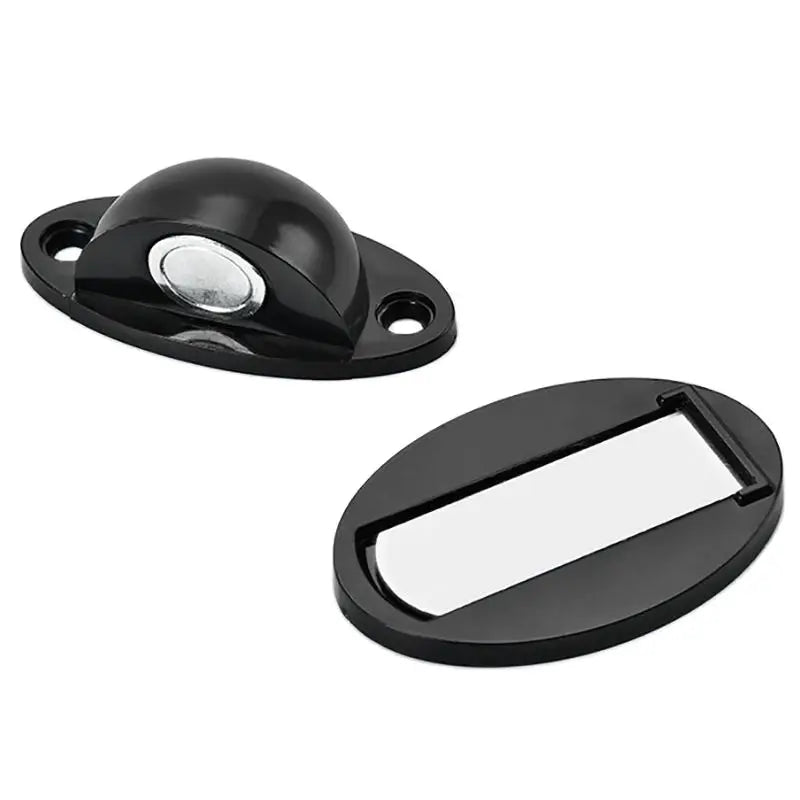 Door Stopper, Magnetic Door Stop White, Black Plastic Door Catch, Self Adhesive & Drilling Door Holder for Bedroom Bathroom