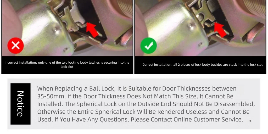 Stainless Round Door Knobs Rotation Lock Knobset Handle with Key for Bedrooms Bathrooms Utility Room Hardware Accessories
