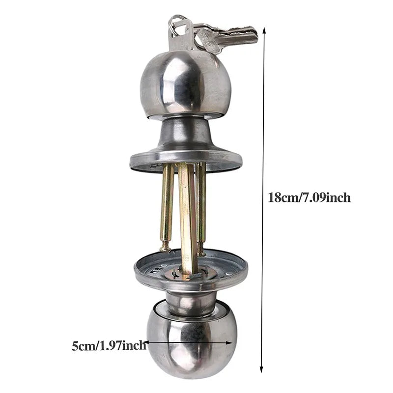 Aluminum Alloy Round Door Knobs Rotation Lock Knobset Handle Metal Door Knob With Key For Bedrooms Living Rooms Bathrooms