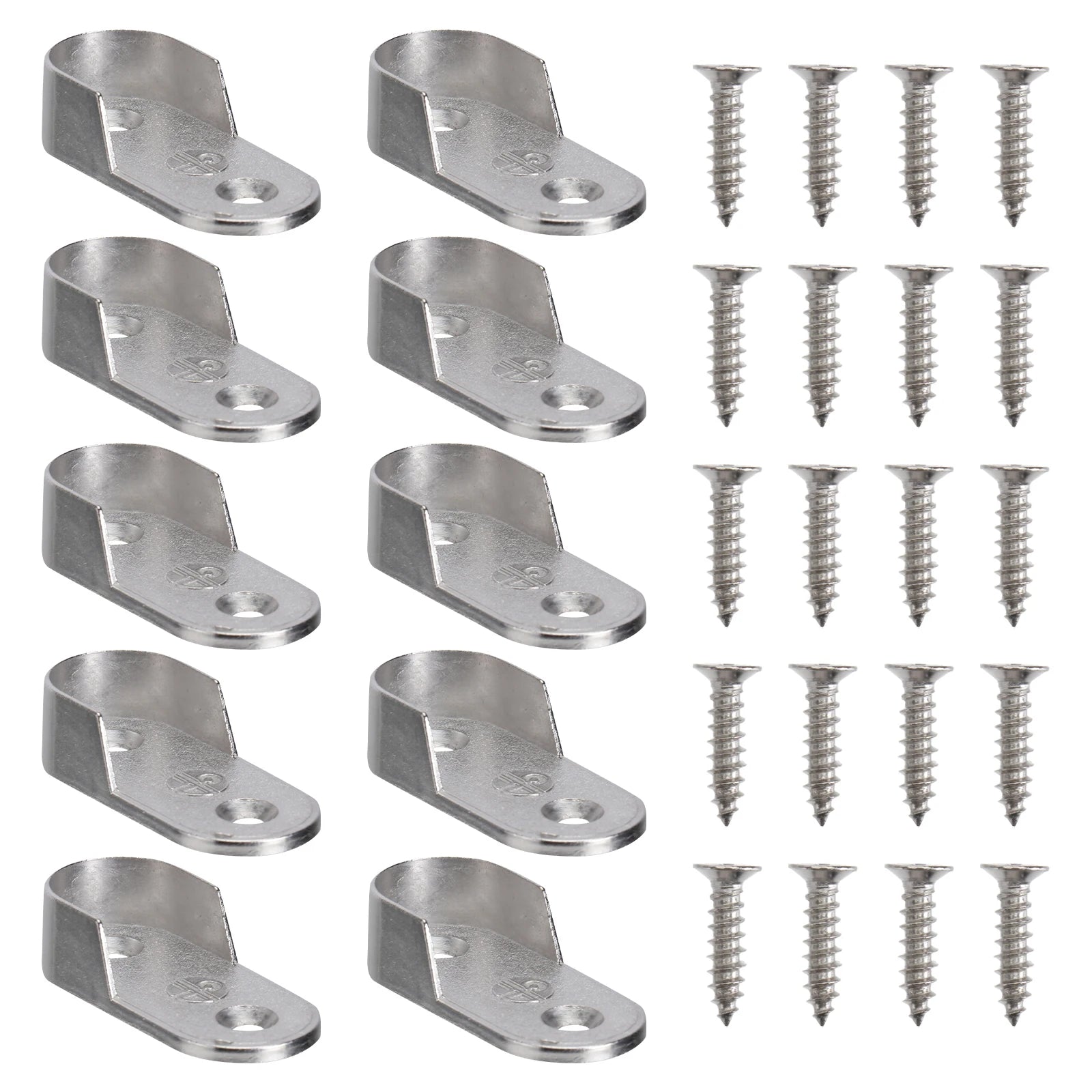 6/12/30pcs Oval Closet Rod End Supports Wardrobe Tube Support Bracket Clothes Hanging Rod End Holder With Screw Hardware Parts