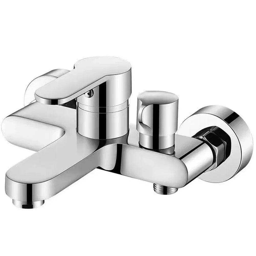 Bathroom Shower Faucet Wall Mounted Hot And Cold Water Tap Bath Mixer Bathtub Tap Triple Mixed Valve Bathroom Basin Faucets