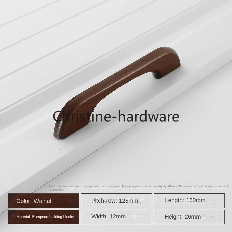 Simple Modern Wooden Cabinet Round Single-hole Handle Drawer Door Kitchen Shoe Cabinet Solid Wood Log Handle
