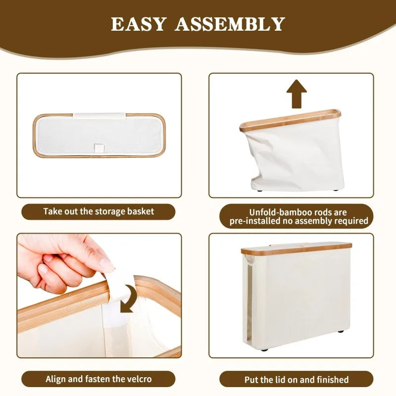 Bamboo Toilet Paper Holder with Storage Basket, Collapsible Storage Basket Bathroom Organizer Paper Towel Storage Bohemian Style