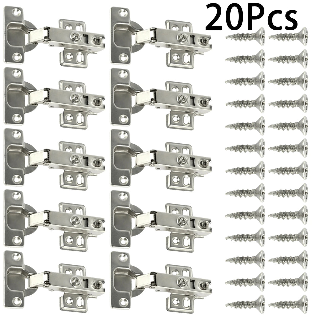 10/20 Pcs Hinges Cold Rolled Steel Hydraulic Cabinet Door Hinge Damper Buffer Soft Quiet Closing for all Cupboard Furniture