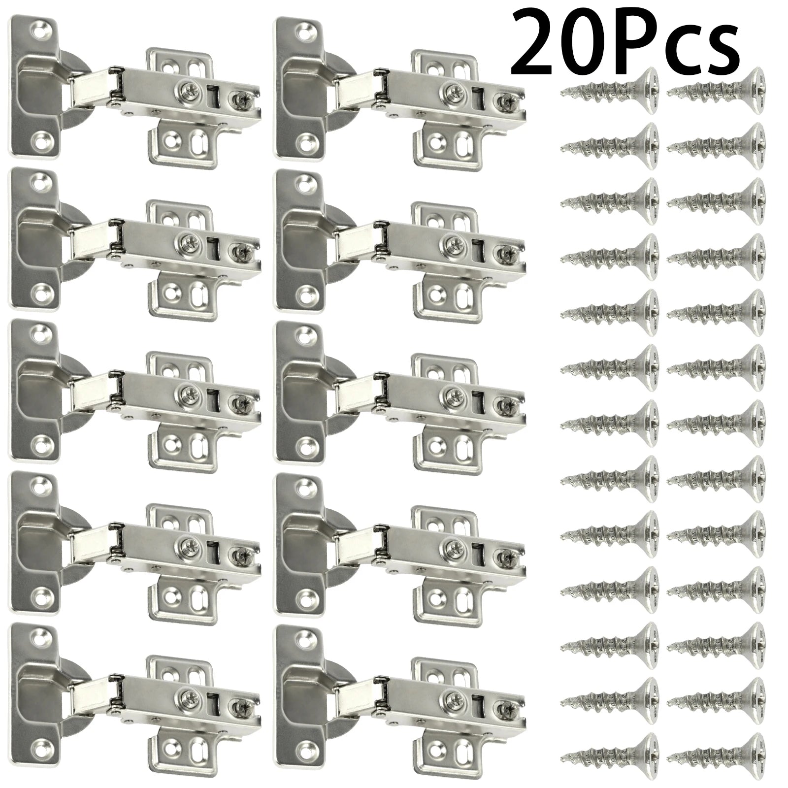 10/20 Pcs Hinges Cold Rolled Steel Hydraulic Cabinet Door Hinge Damper Buffer Soft Quiet Closing for all Cupboard Furniture
