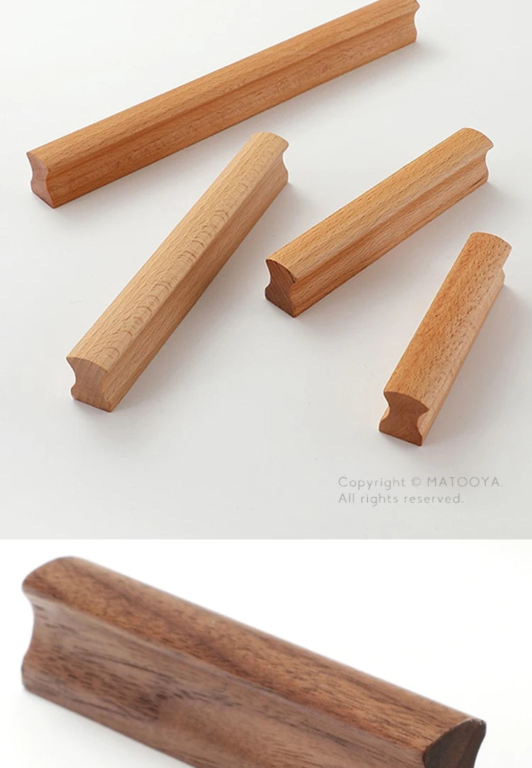 Wooden Furniture Handles Walnut Kitchen Cabinet Handles Drawer Knobs Handles for Cabinets and Drawers Long Wardrobe Pulls