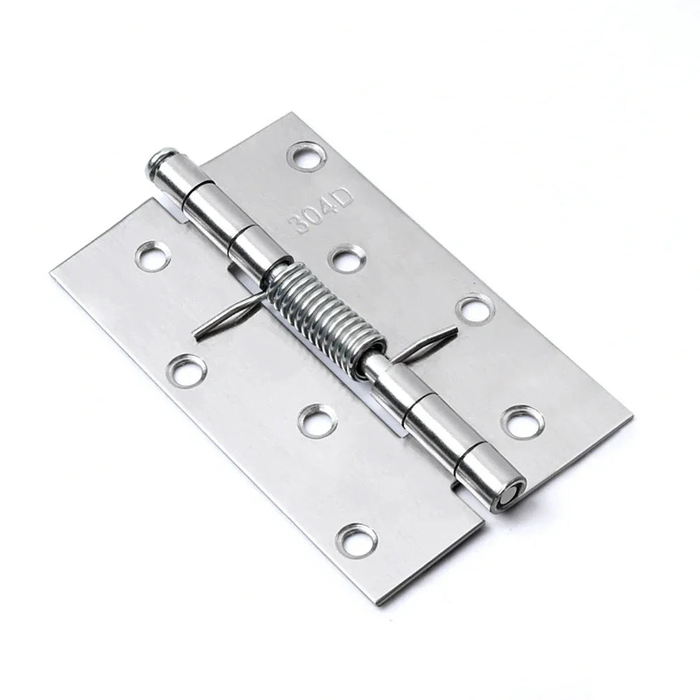 2pcs Self Closing Spring Door Hinge Stainless Steel Hinge For Cabinets Door Closer Automatic Rebound Hinge Furniture Hardware