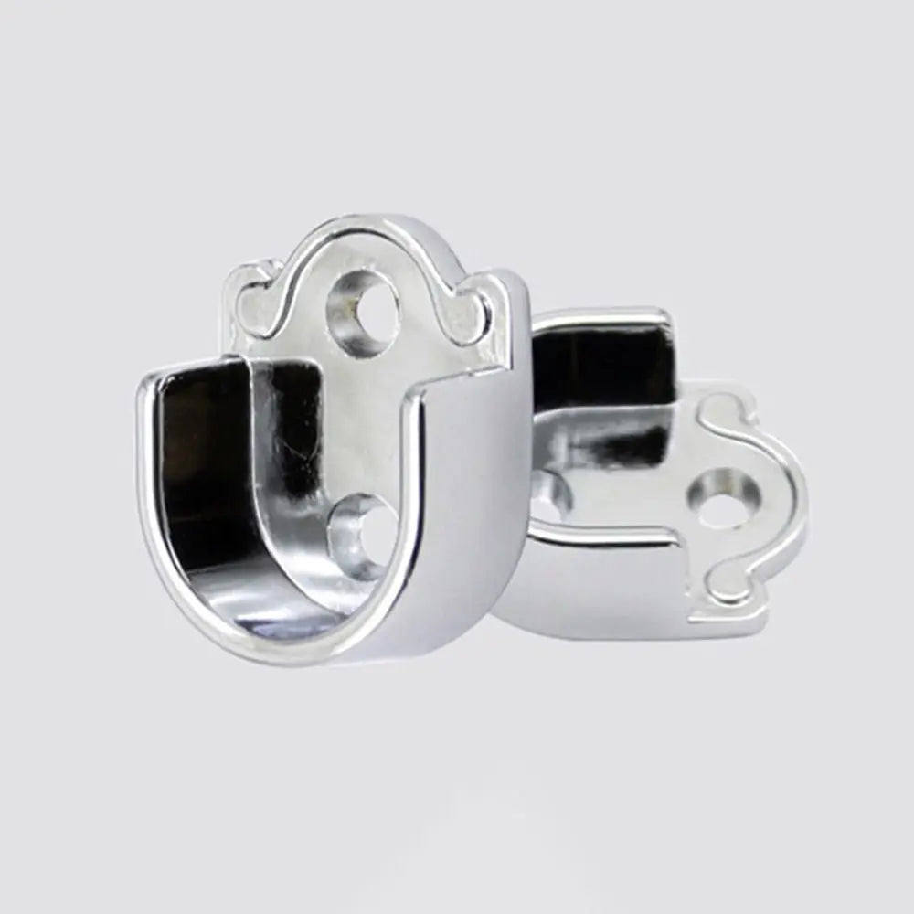 4PCS Bedroom U Shaped Closet Rod 19/22/25mm Shower Curtain Curtain Rod Bracket Flange Rod Holder Rail Holder Clothes Hanging