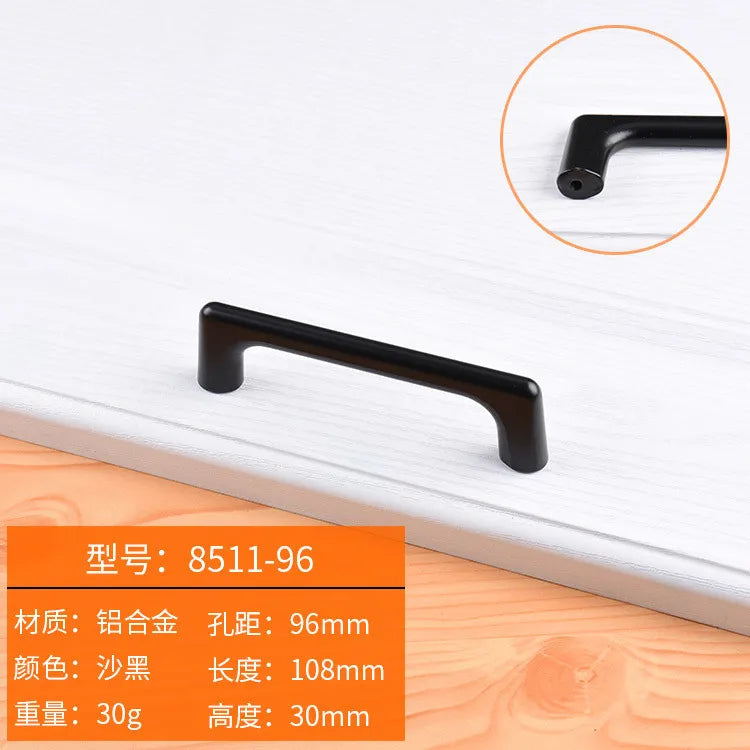 Modern Cabinet Handles Solid Aluminum Alloy Door Knobs And Handles Kitchen Cupboard Pulls Drawer Knobs Furniture Handle Hardware