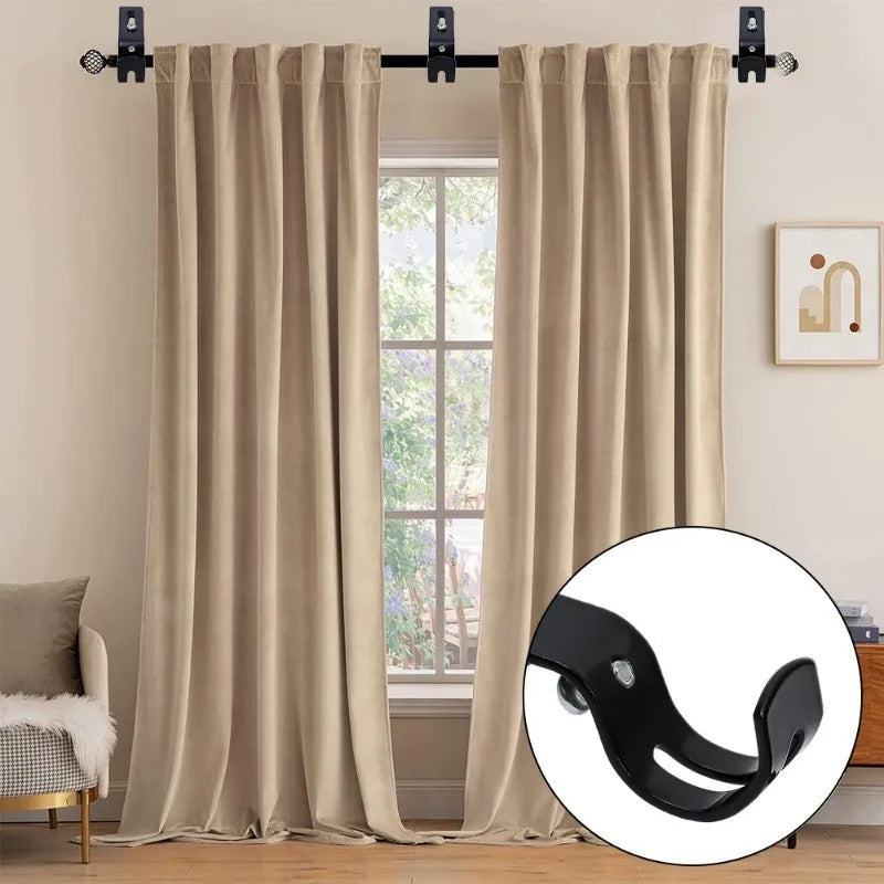 2/4Pcs Adjustable Extendable Durable Window Curtain Rod Holder With Screws Wall Bracket Hanging Hooks Furniture Hardware Tools