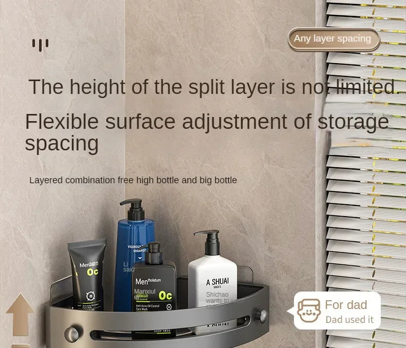 2PCS Bathroom Shelf Plastic Shampoo Rack Shower Rack No Drill Shelf Kitchen Storage Rack Bathroom Accessories