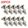2/20Pcs Cabinet Hinges with Screws Steel Hinges For Furniture Full Overlay Mute Cabinet Door Cupboard Hinges Furniture Fitting