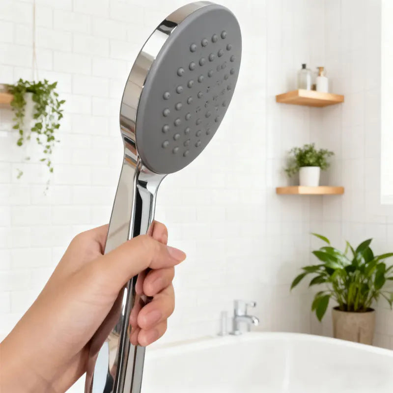 Home Handheld Bathroom Shower Head Rainfall Spray Round Shower Head with Hose and Shower Base Set Bathroom Accessories Douche