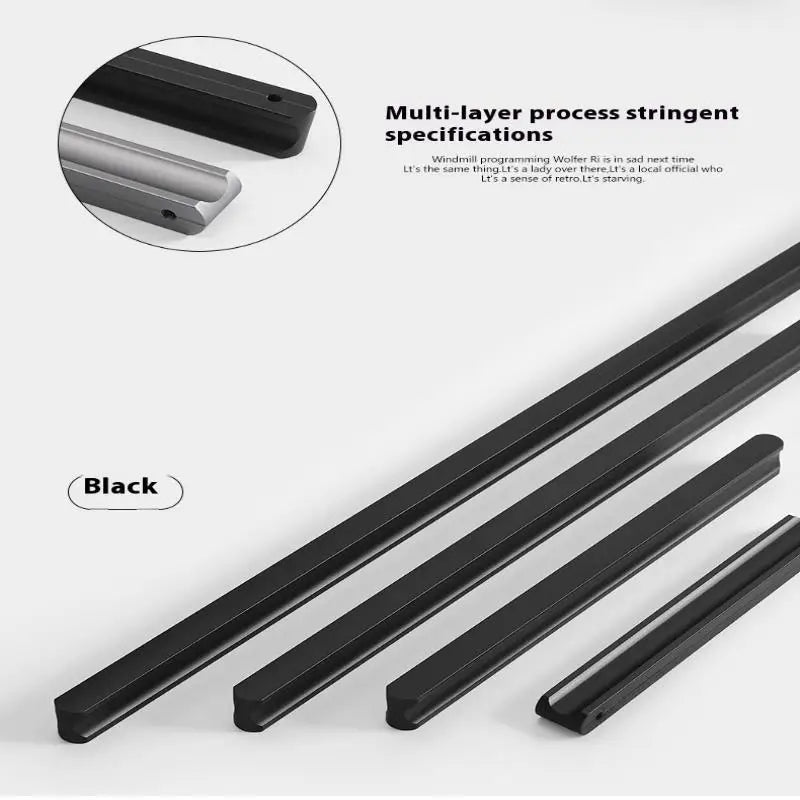 Modern Simple Light Luxury I-Shaped Cabinet Door Handle Extended Round Head Drawer Wardrobe Cabinet Furniture Door Handle
