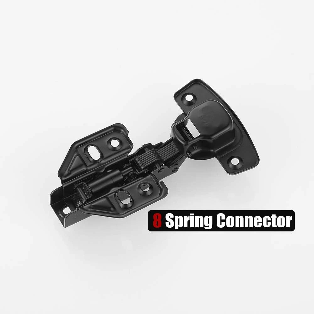 4pcs Cabinet Hinges Black 100 Degree Soft Closing Full Overlay Door Hinge for Frameless Cabinets Stainless Steel Matte Black