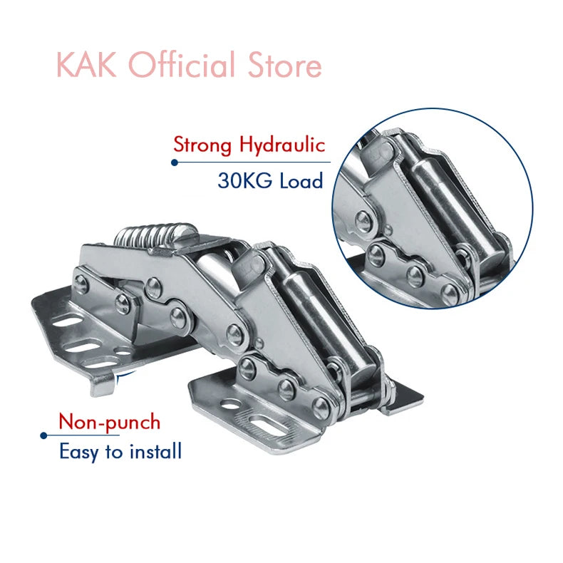 KAK Hydraulic Cabinet Hinges Soft Closing Kitchen Damper Buffer Door Closer RV Camper Car Door Support Furniture Hinge Hardware
