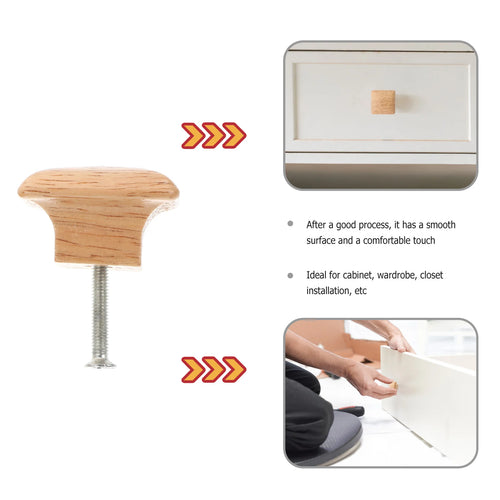 10pcs Solid Wood Cabinet Handles Wooden Pull Bar for Drawer Cabinet Knobs Household Door Handle Square Design Durable Easy