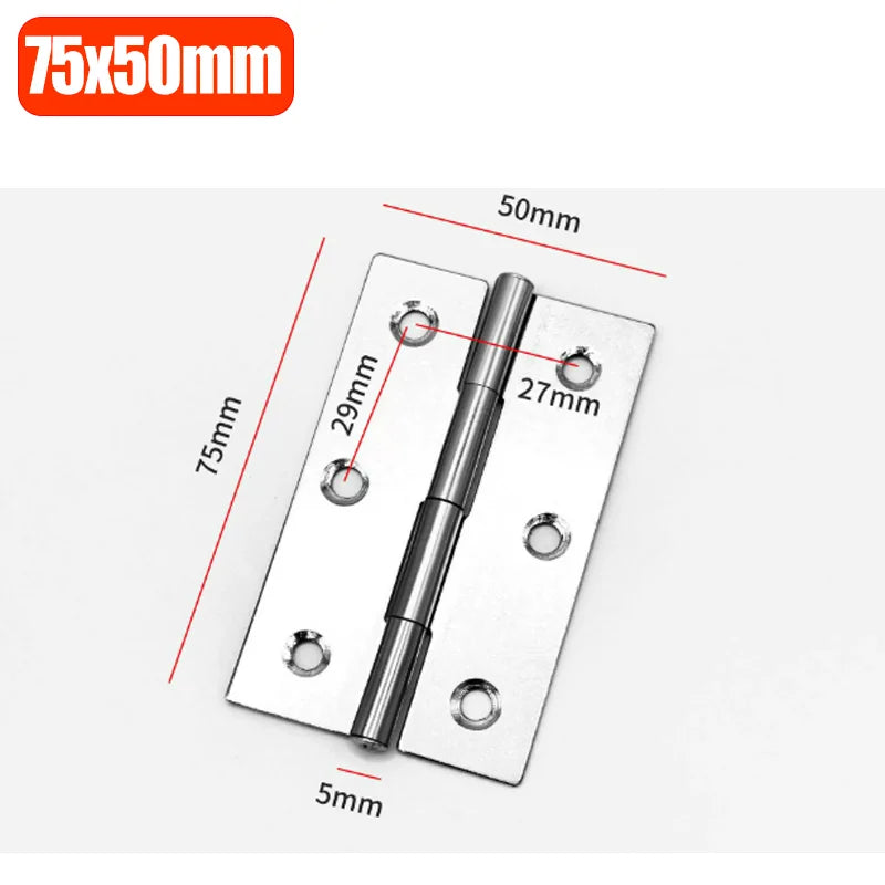 Stainless Steel Furniture Cabinet Door Hinges Window Wooden Box Folding Butt Hinges Drawer Fitting Closet Hinge Hardware Tools