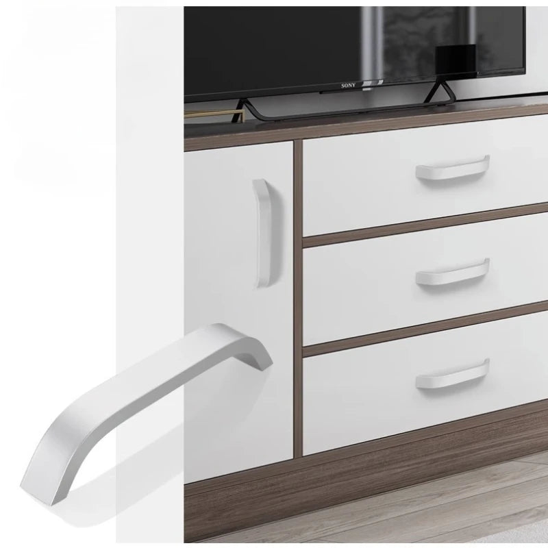Modern Simple Handles for Furniture Silver Bedroom Wardrobe Dresser Nightstand Drawer Handles Kitchen Drawer Cabinet Handles
