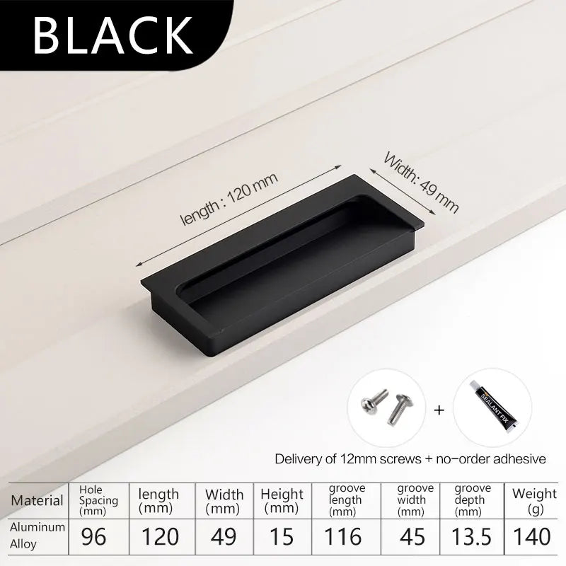 Modern Luxury Furniture  Recessed Cabinet Handles & Flush Drawer Pulls  Aluminum Alloy Slot Design