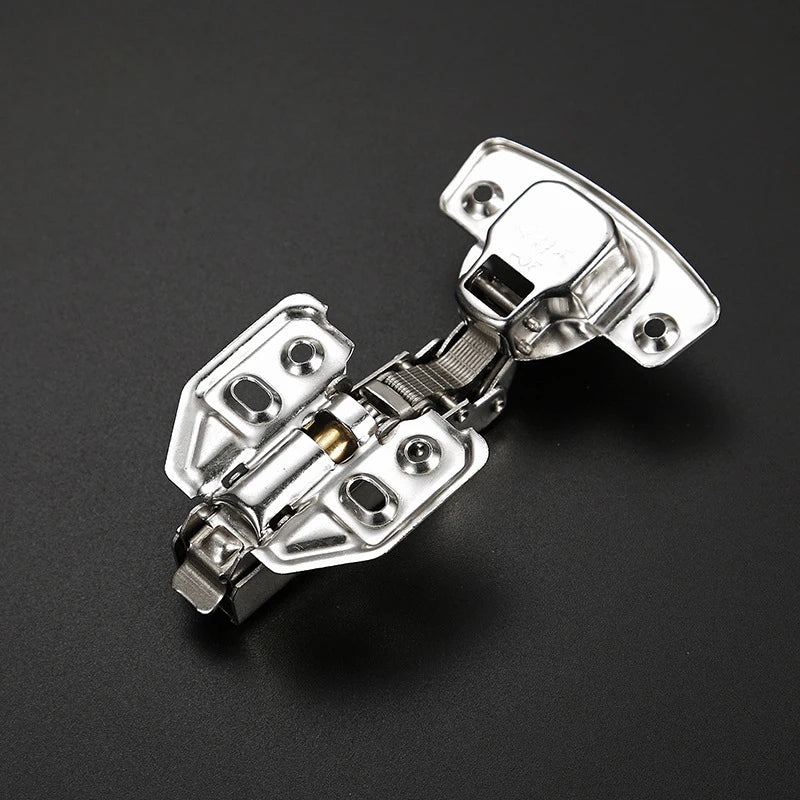 2/10 Pcs Stainless Steel Cabinet Door Hinges Hydraulic Damper Buffer Soft Close Quiet Wardrobe Door Concealed Hinges with Screws