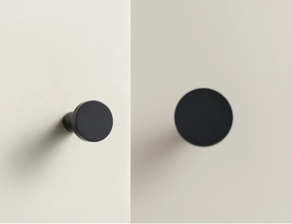 Solid Brass Circular Gold Black Antique White Cabinet Furniture Knobs Wall Bathroom Clothes Hook Handle