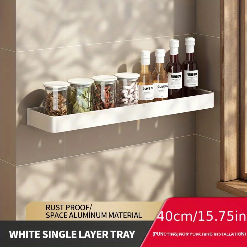 Kitchen rack spices pepper wall-mounted punch-free cabinet storage rack