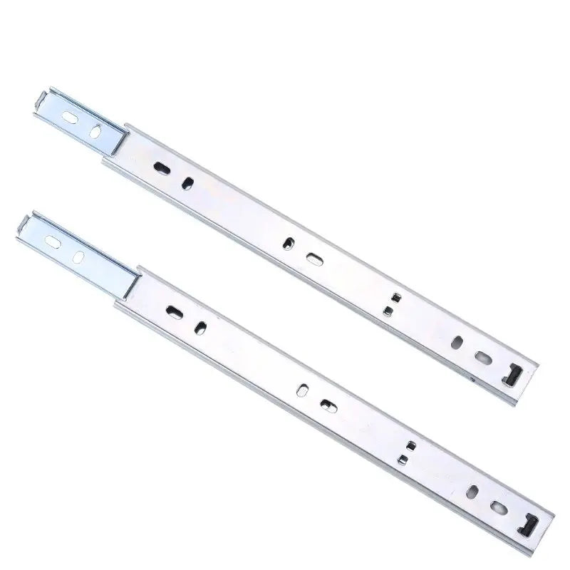 Width 27mm Drawer Track Guide Computer Desk Keyboard Tray Two Slides Mute Ball 2 Section Rail