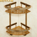 Bathroom shelf antique aluminum double layer bathroom corner shelf bathroom holder showeroom basket bathroom accessories