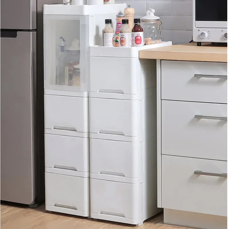 Multi-Tier Spice Holder with Pull-Out Drawer Convenient Mobile Kitchen Organizer Utility Rack for Easy Access