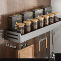 New Multifunctional Kitchen Spice Rack Wall Mounted with Hook Kitchen Organizer Space Saving Seasoning Rack Household