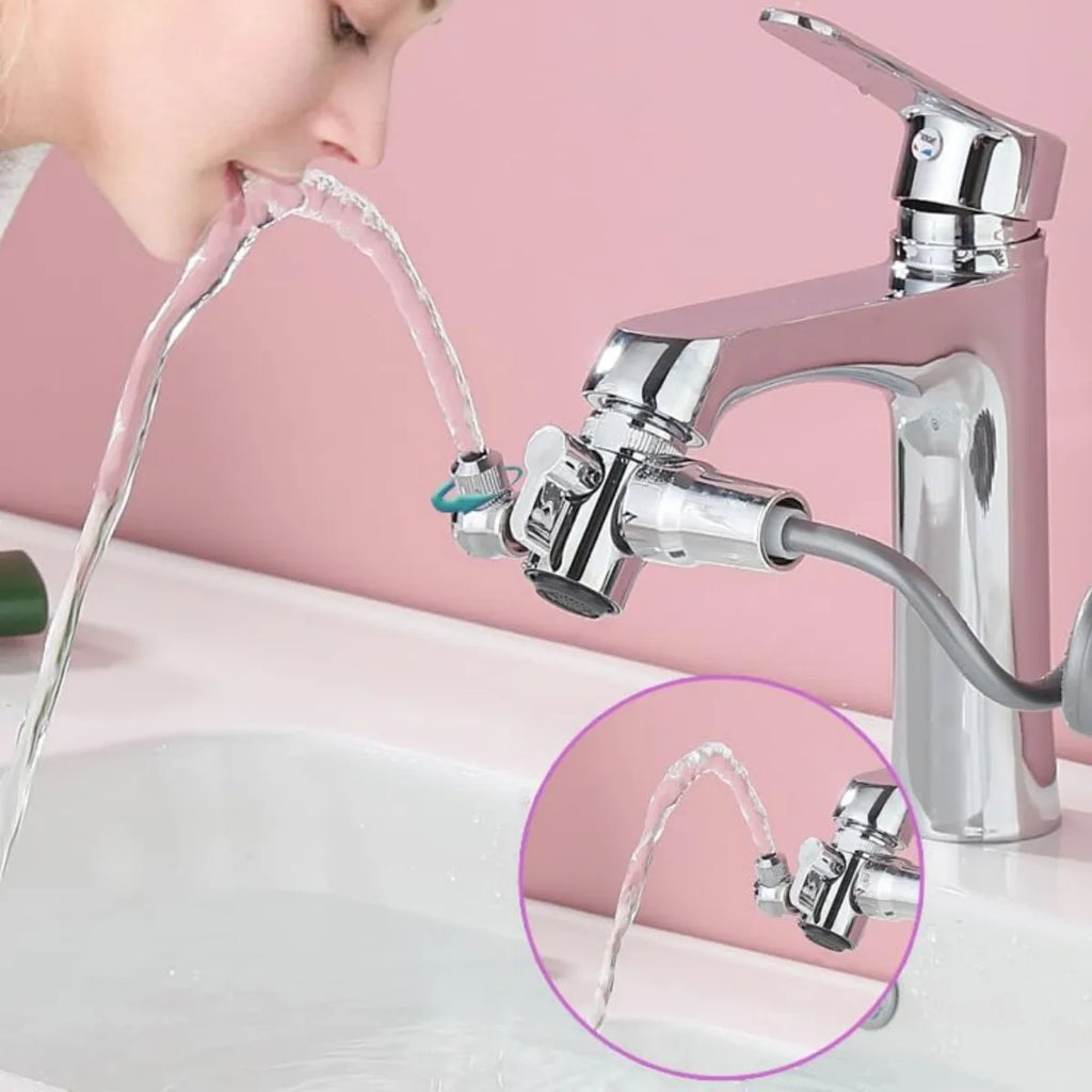 Washbasin hand shower set, with external hand shower head and hose, suitable for shampooing, pet showering, and bathroom use.