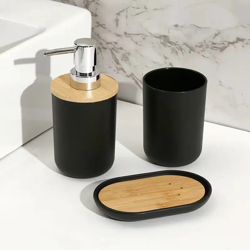 7pcs/set Home Bathroom Accessories Set Multipurpose Bathroom Organizer Kit with Toothbrush Holder Soap Dispenser Toilet Brush