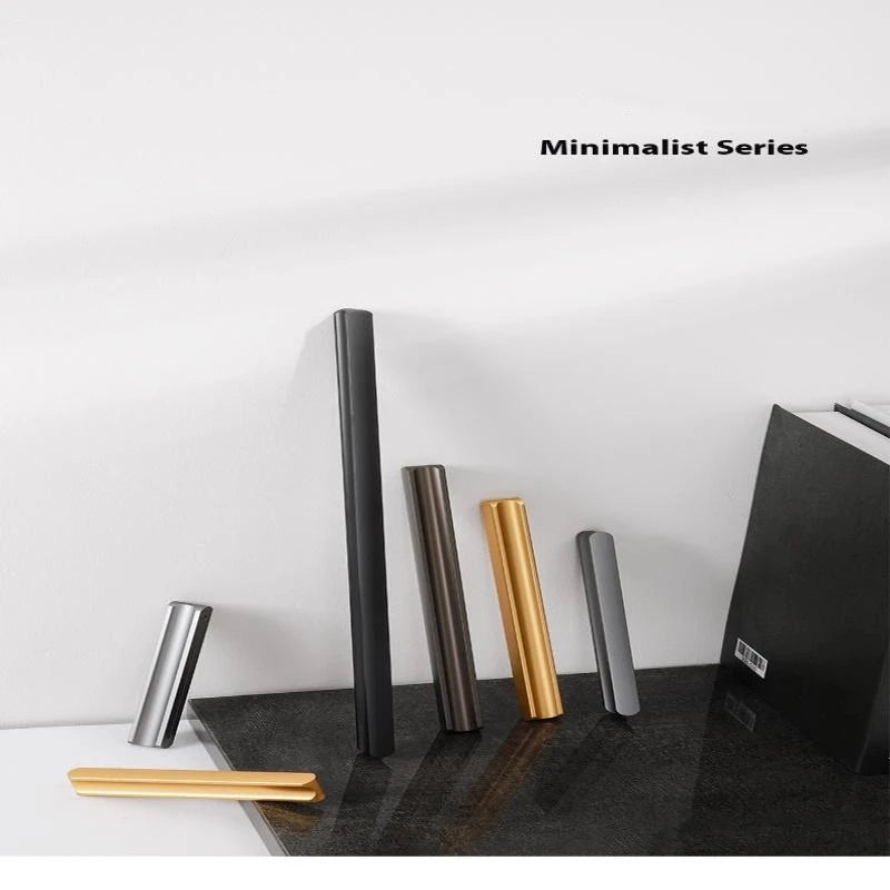 Modern Simple Light Luxury I-Shaped Cabinet Door Handle Extended Round Head Drawer Wardrobe Cabinet Furniture Door Handle