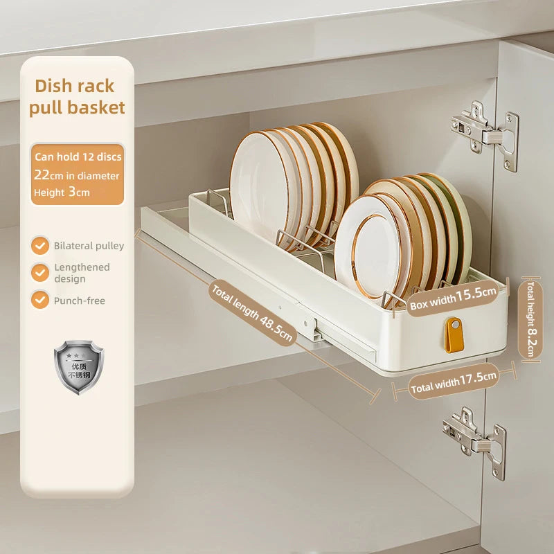 Kitchen Pull Out Shelf Slide Drawer Cabinet Slide out Shelf Dishes Organizer Cabinets Organizer with Handle Kitchen Drawer