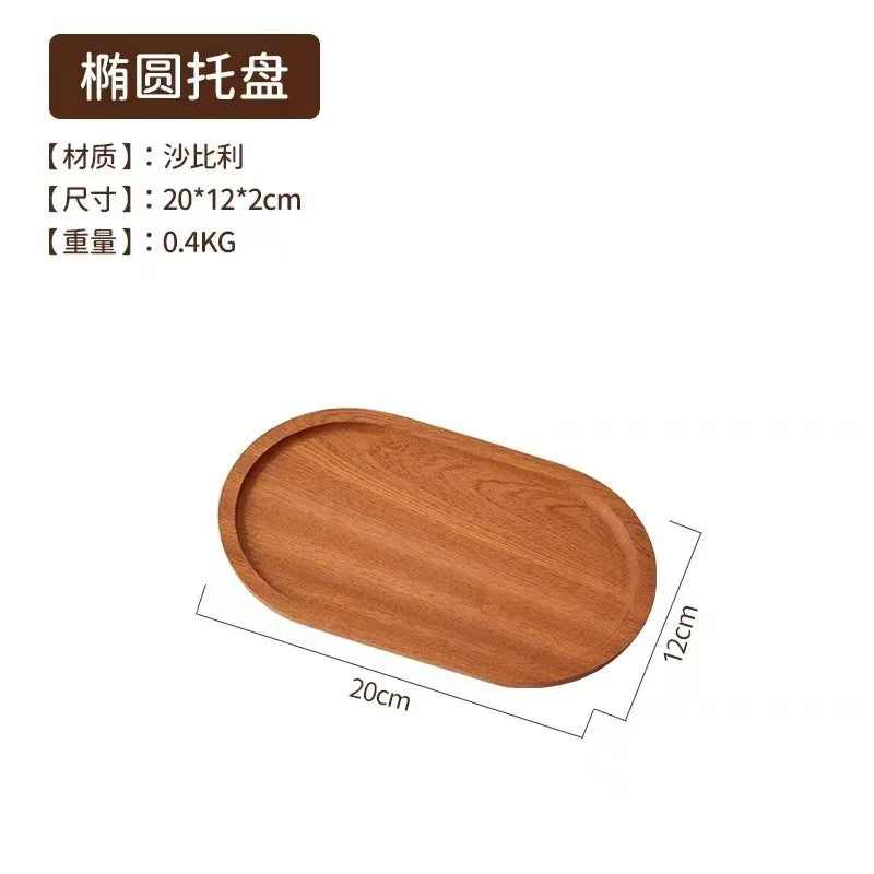 Large round Wooden Food Tray Serving Plate Waterproof l Wood Dert Plate Fruit Tray Wood Crt Decorative Item