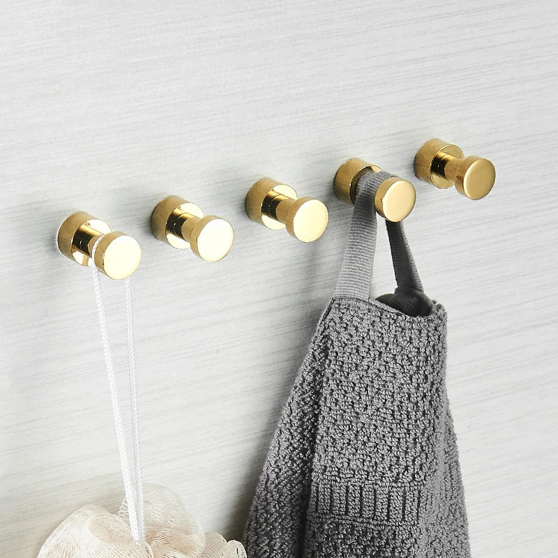 Bathroom Accessories Brass Robe Hook Wardrobe Coat Clothes Hanger Kitchen Household Small Decoration Towel Hanging Hook Key Rack