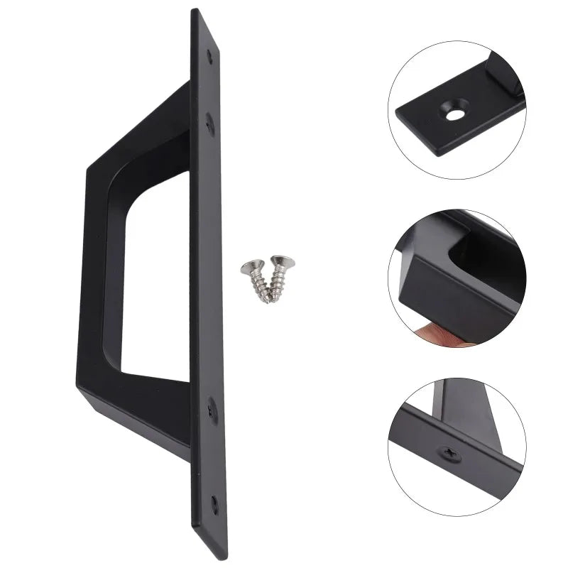 Heavy Duty Sliding Door Handle with Plate Aluminum Alloy Barn Door Pull Handle for Cabinet Passage Doors,Swing or Push-pull Door